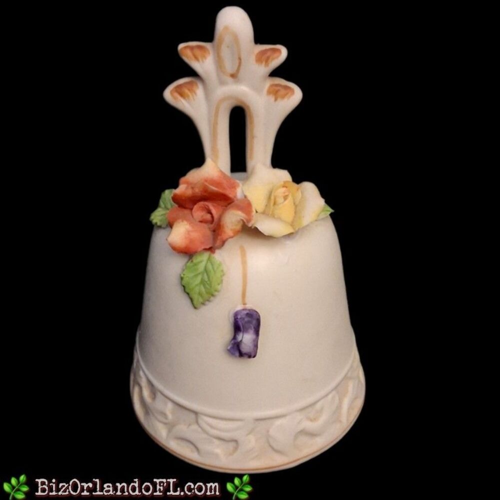 VINTAGE: Arnart Antique Ivory Bisque Porcelain Mission Bell